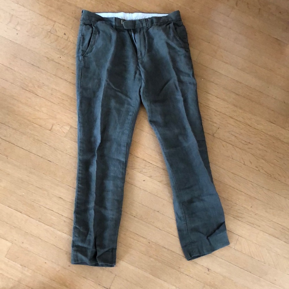 Linen herringbone Bowery slim trousers